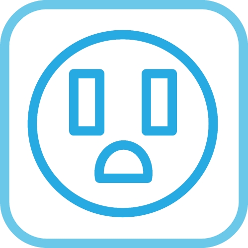 Electrical outlet icon sign symbol design