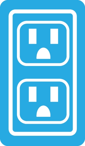 Electrical outlet icon sign symbol design