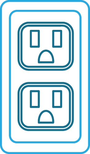 Electrical outlet icon sign symbol design
