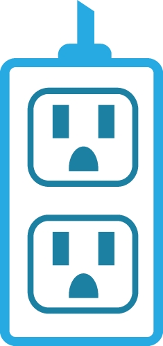 Electrical outlet icon sign symbol design