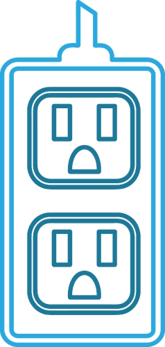 Electrical outlet icon sign symbol design