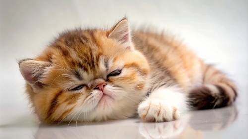 Exotic Shorthair cute kitten sleeping 26feb24 (10)