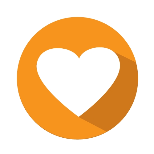 Flat heart icon