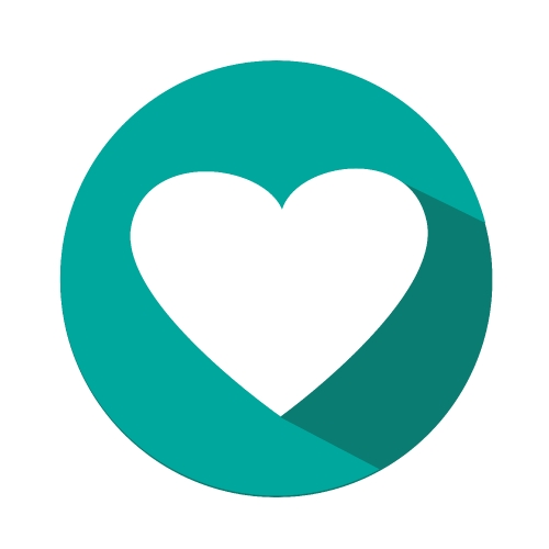 Flat heart icon