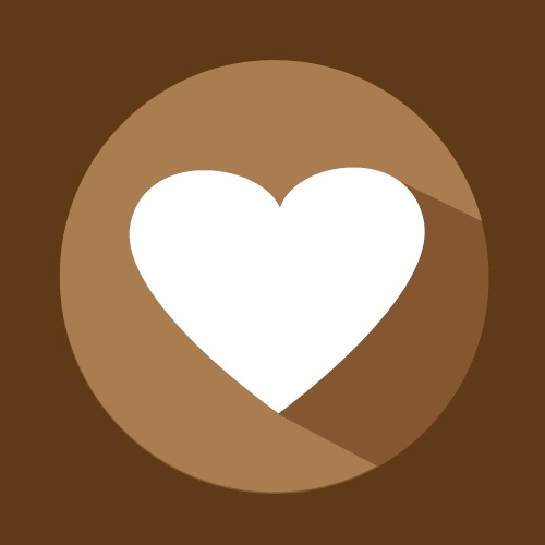 Flat heart icon