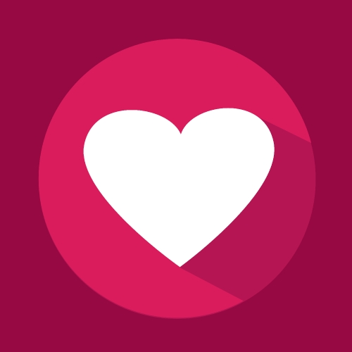 Flat heart icon