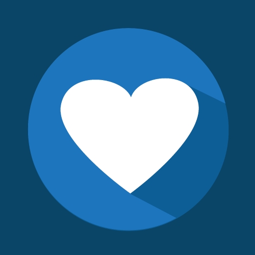 Flat heart icon