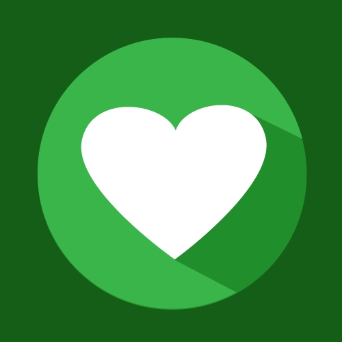 Flat heart icon