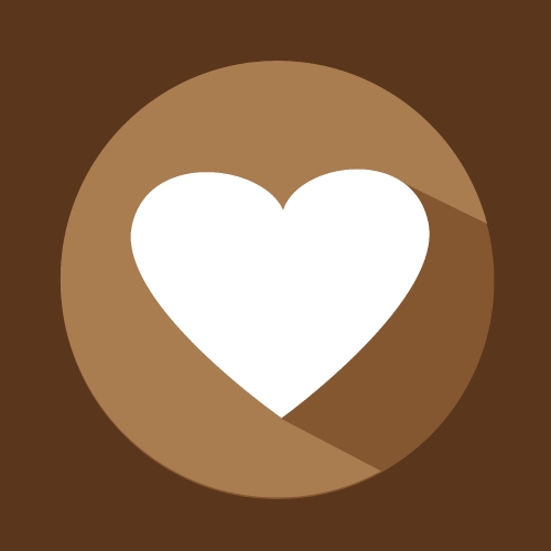 Flat heart icon