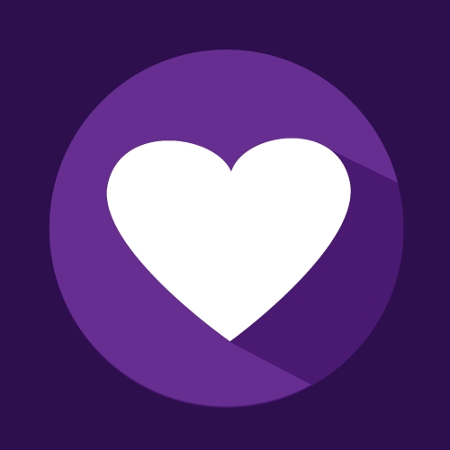 Flat heart icon