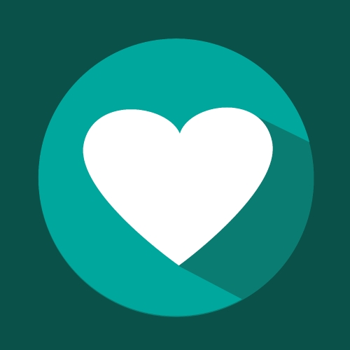 Flat heart icon