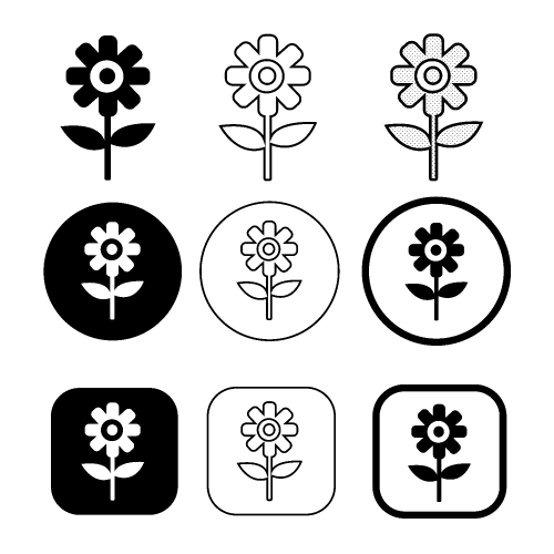 Flower icon flora sign symbol