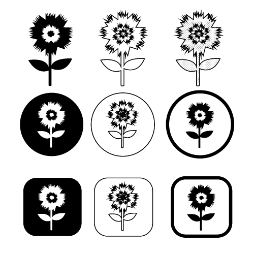 Flower icon flora sign symbol