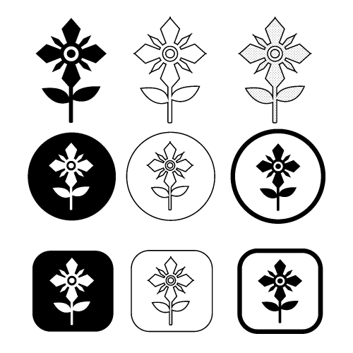 Flower icon flora sign symbol