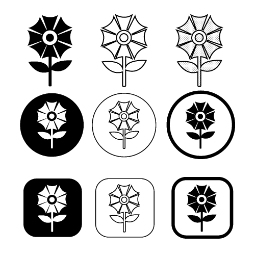 Flower icon flora sign symbol