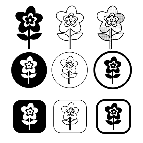 Flower icon flora sign symbol