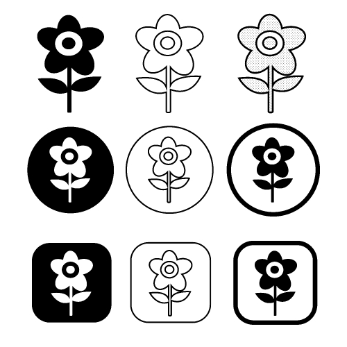 Flower icon flora sign symbol