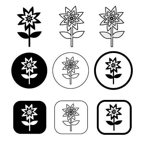 Flower icon flora sign symbol