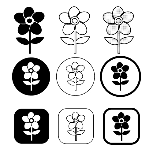 Flower icon flora sign symbol