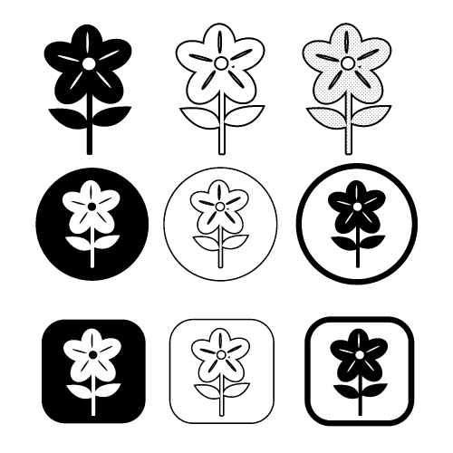 Flower icon flora sign symbol