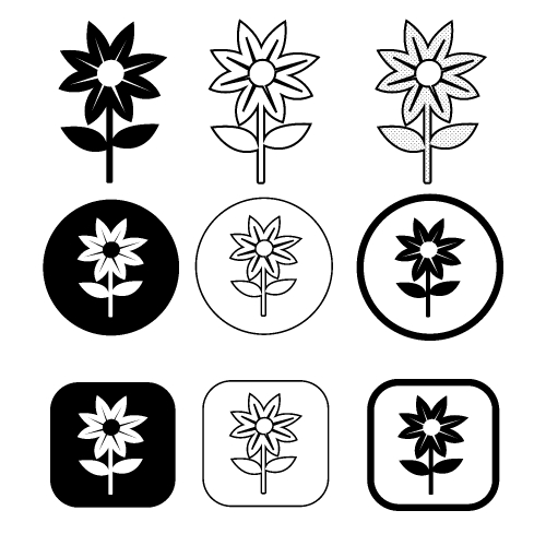 Flower icon flora sign symbol