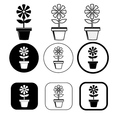 Flower icon flora sign symbol