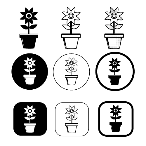 Flower icon flora sign symbol