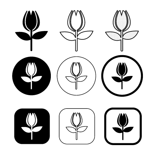 Flower icon flora sign symbol