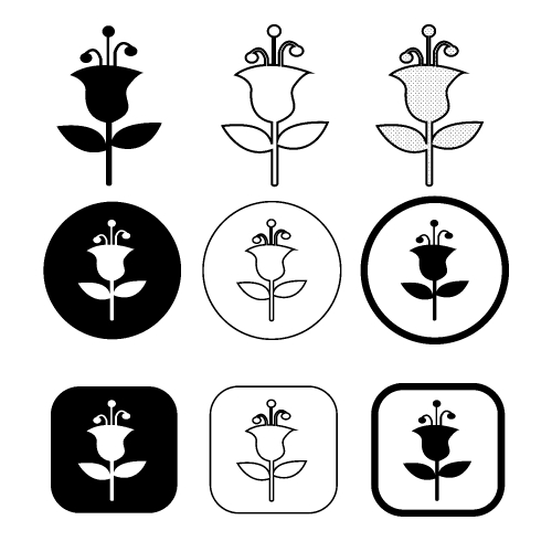 Flower icon flora sign symbol