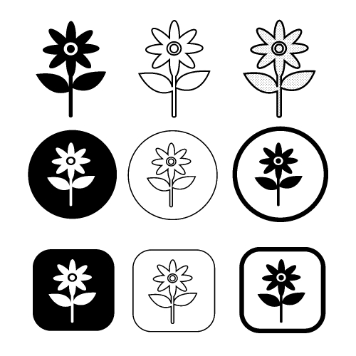 Flower icon flora sign symbol