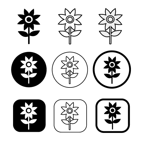 Flower icon sign symbol