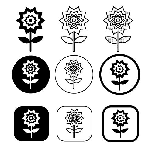 Flower icon sign symbol