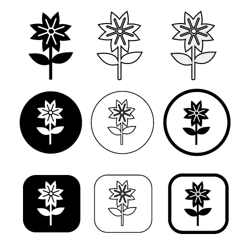 Flower icon sign symbol