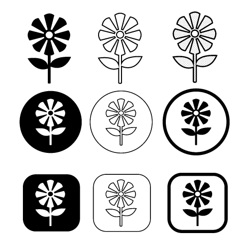 Flower icon sign symbol