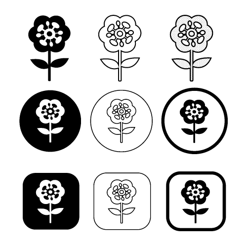 Flower icon sign symbol