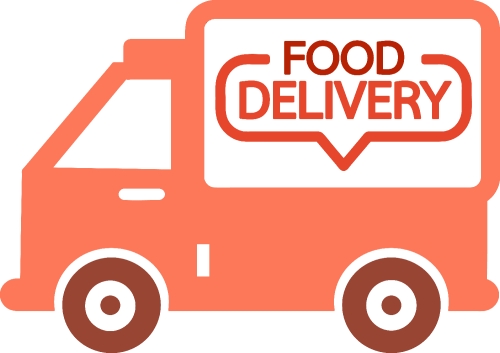 Food delivery icon sign design