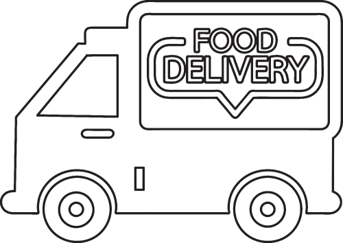 Food delivery icon sign design