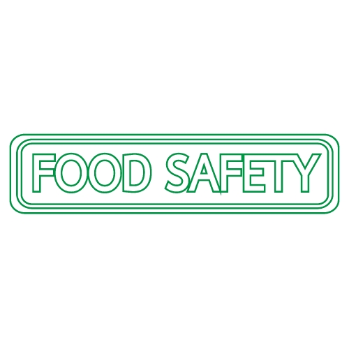 FOOD SAFETY stamp text 