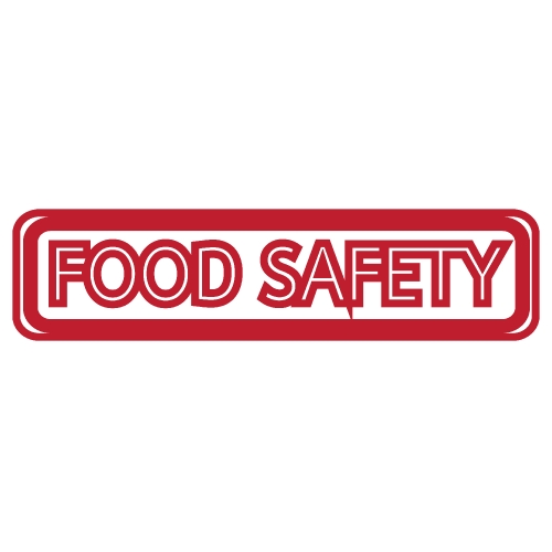 FOOD SAFETY stamp text 