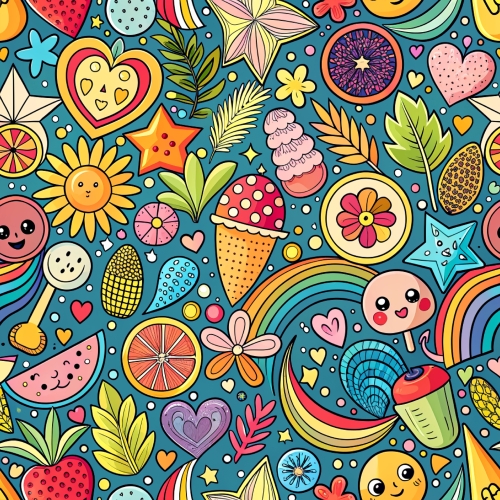 Fun colorful seamless pattern abstract background design