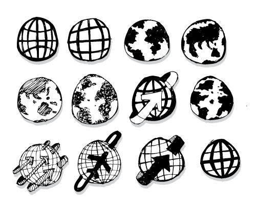 Globe earth icons themes idea design