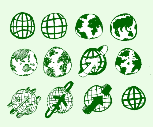 Globe earth icons themes idea design