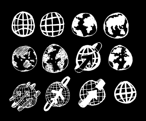 Globe earth icons themes idea design