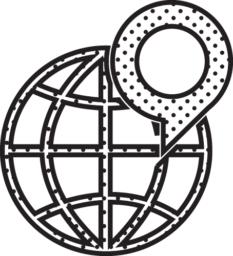 Globe icon sign symbol design