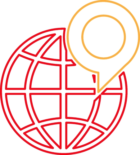 Globe icon sign symbol design