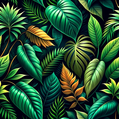 Green tropical leaves seamless pattern abstract background desig