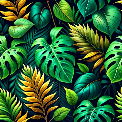 Green tropical leaves seamless pattern abstract background desig