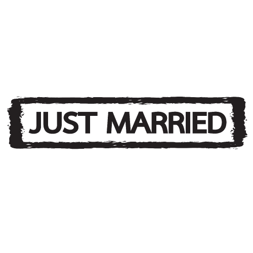 Grunge just married rubber stamp, illustration