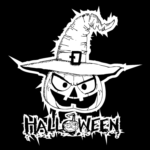 Halloween card pumpkin with ghost icon sign design