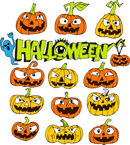 Halloween icon pumpkin sign design